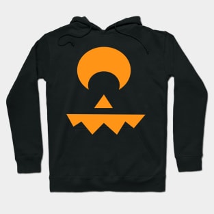 One-eyed Halloween Pumpkin Face In Orange Tone Hoodie